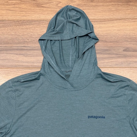 Patagonia Capilene Cool Daily Graphic Hooded Shirt Sun Hoody in Blue Size XL - Picture 4 of 12